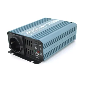 Инвертор напряжения Mexxsun MXS-300, 12V/220V, 300W с модифицированной синусоидой, 1 Shuko, клемные провода (MXS-300-12M/29227) UA
