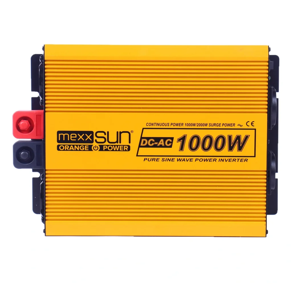 Інвертор напруги Mexxsun MXSPSW-1000, 12V/220V, 1000W з правильною синусоїдою, 2 Shuko, клемні дроти (MXSPSW-1000-12S/29176) UA