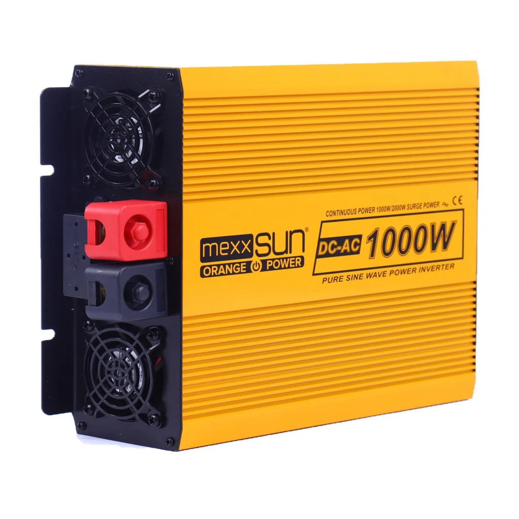 Інвертор напруги Mexxsun MXSPSW-1000, 12V/220V, 1000W з правильною синусоїдою, 2 Shuko, клемні дроти (MXSPSW-1000-12S/29176) UA
