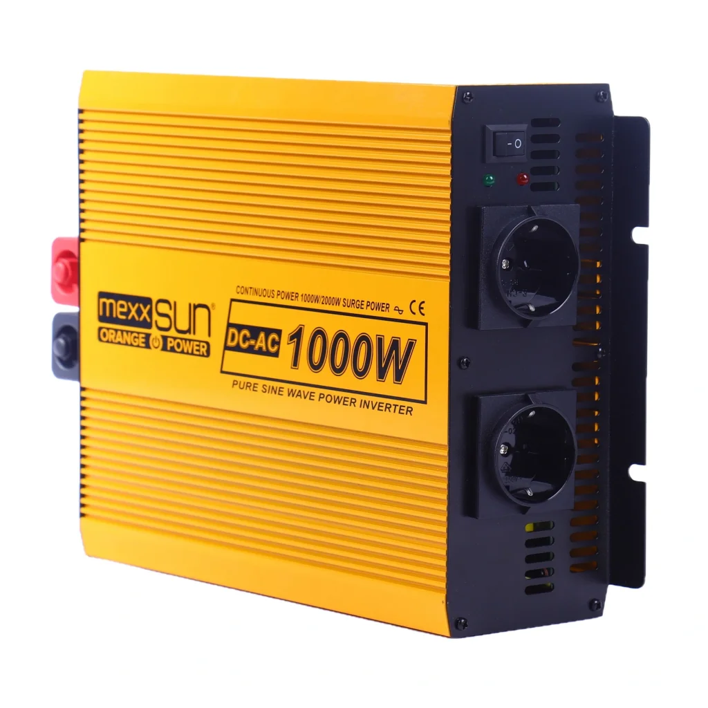 Інвертор напруги Mexxsun MXSPSW-1000, 12V/220V, 1000W з правильною синусоїдою, 2 Shuko, клемні дроти (MXSPSW-1000-12S/29176) UA