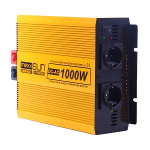 Інвертор напруги Mexxsun MXSPSW-1000, 12V/220V, 1000W з правильною синусоїдою, 2 Shuko, клемні дроти (MXSPSW-1000-12S/29176) UA
