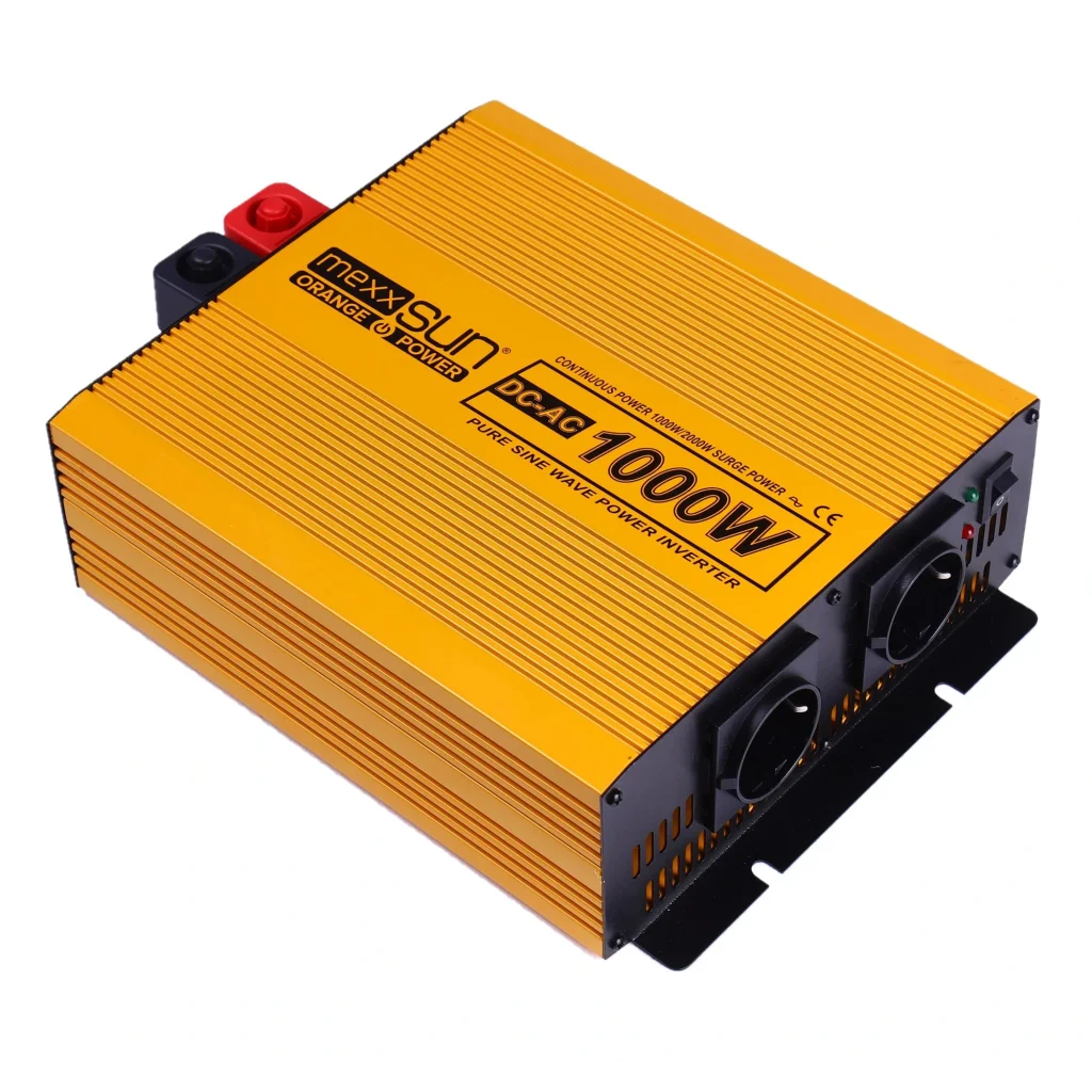 Інвертор напруги Mexxsun MXSPSW-1000, 12V/220V, 1000W з правильною синусоїдою, 2 Shuko, клемні дроти (MXSPSW-1000-12S/29176) UA