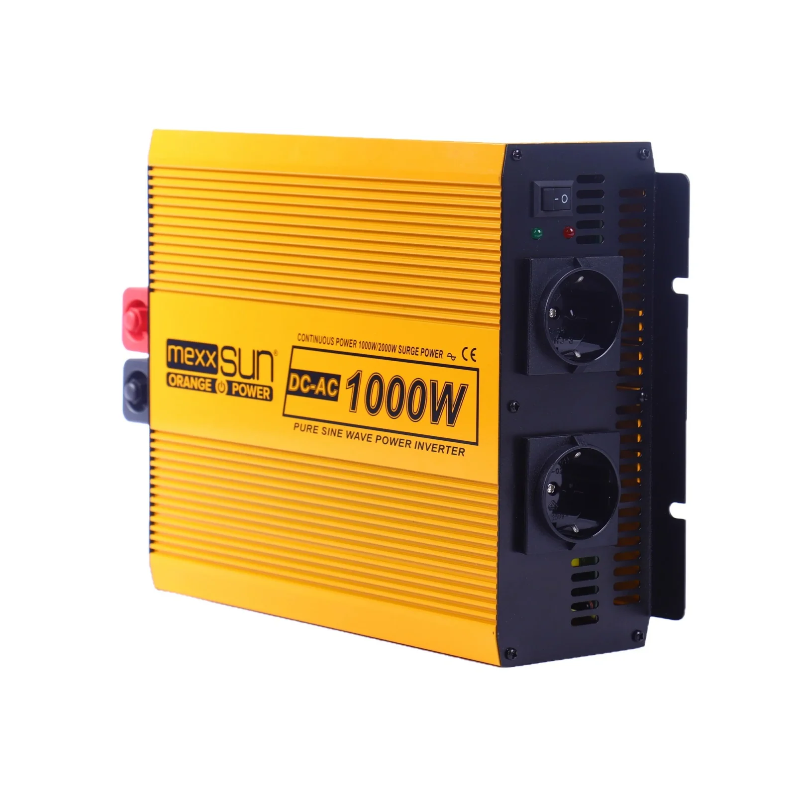 Инвертор напряжения Mexxsun MXSPSW-1000, 24V/220V, 1000W с правильной синусоидой, 2 Shuko, клемные провода (MXSPSW-1000-24S/29179) UA