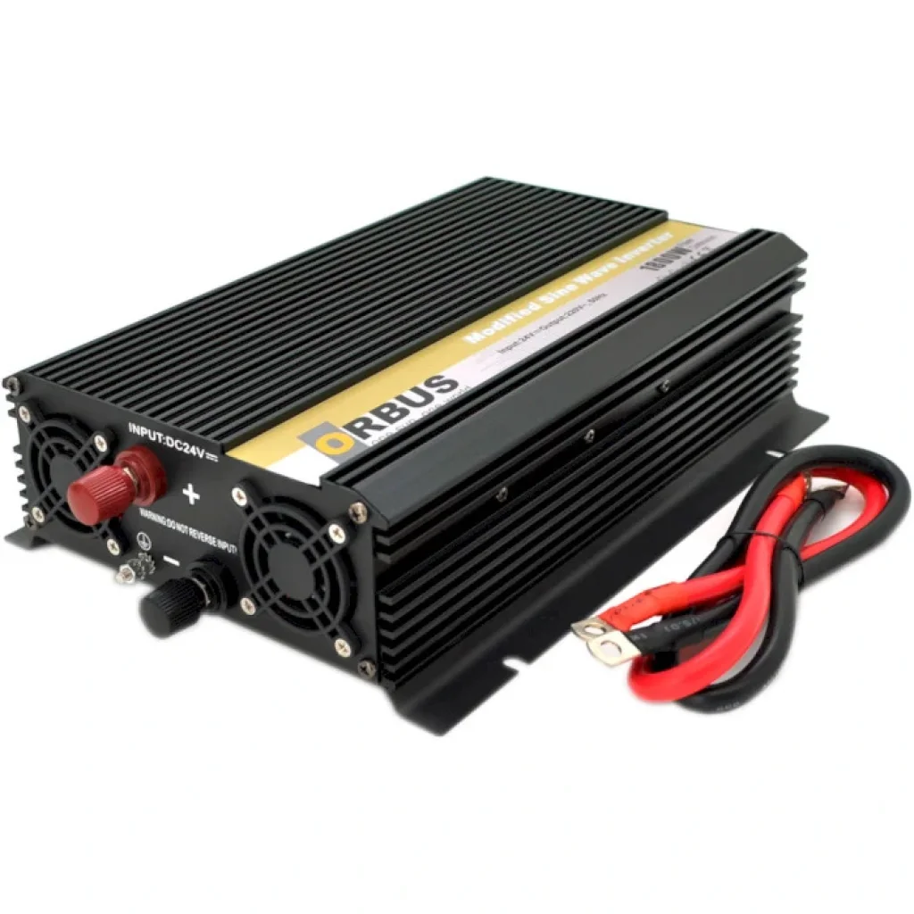 Инвертор напряжения Orbus ORMS24-1800 (1800Вт), 24/220V, approximated, 2 Shuko, клемные провода, 5 предохранителей, Box.Q20 (ORMS24-1800/29014) UA