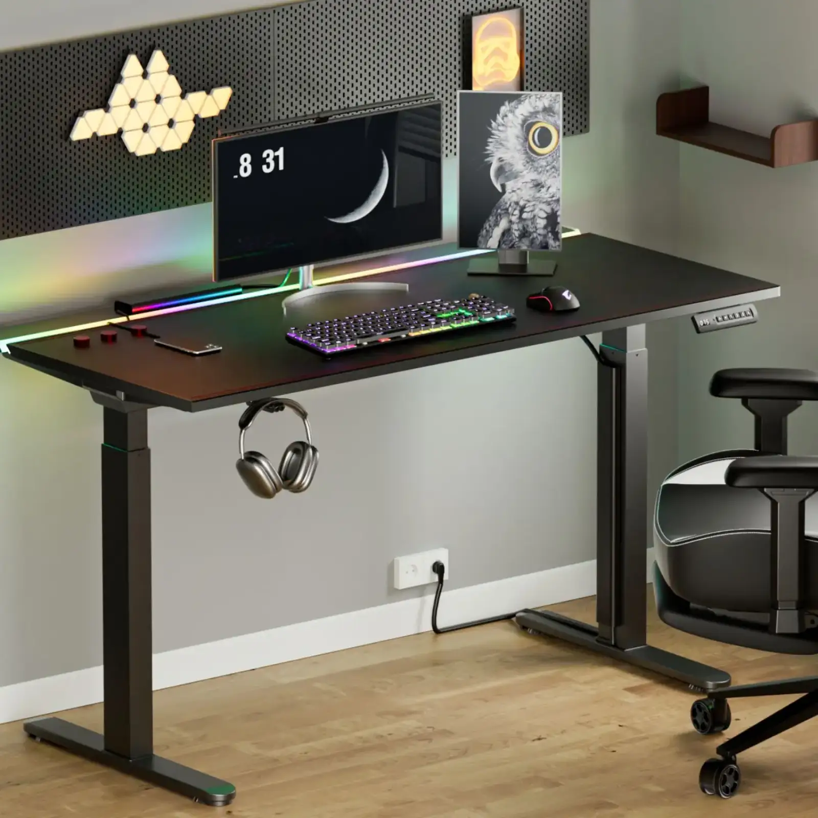 Геймерский стол 1stPlayer F.A.S.T Black (FAST-1470-RGB-BK) UA