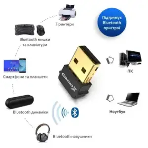 Bluetooth-адаптер Grand-X BT50G, aptX, RTL8761B, V5.0, Low Energy UA