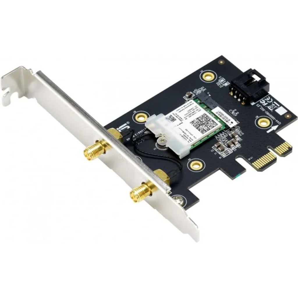 Бездротовий адаптер Asus PCE-AX1800 (AX1800, Bluetooth 5.2, WPA3, MU-MIMO, 2 зовнішні антени) UA