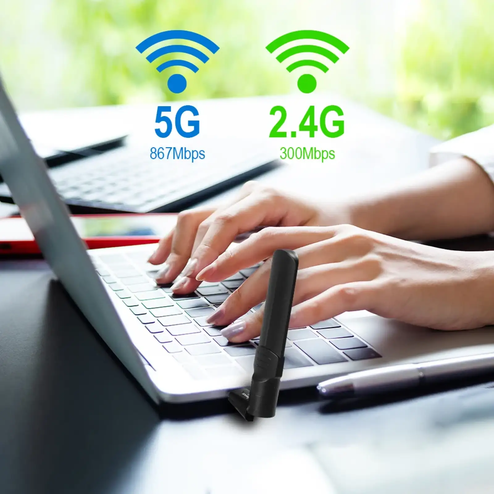 Бездротовий адаптер Edimax EW-7822UAD (AC1200, 1xUSB 3.0, MU-MIMO, зовнішня антена) UA