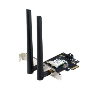 Бездротовий адаптер Asus PCE-AXE5400 (Wi-Fi 6/6E, Bluetooth 5.2, MU-MIMO, OFDMA, 2 зовнішні антени) UA