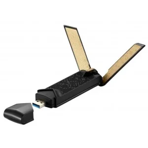 Бездротовий адаптер Asus USB-AX56W/O cradle (AX1800, WiFI 6, USB 3.2, MU-MIMO, OFDMA, 4T4R, WPA3, зовнішня антена) UA