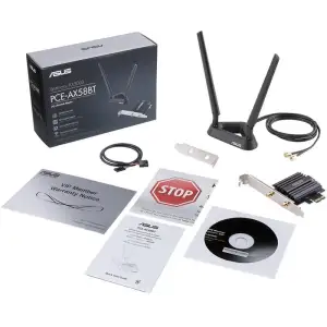 Бездротовий адаптер Asus PCE-AX58BT (AX3000, WiFi6, WPA3, Bluetooth 5.0, MU-MIMO, OFDMA, 2 зовнішні антени) UA