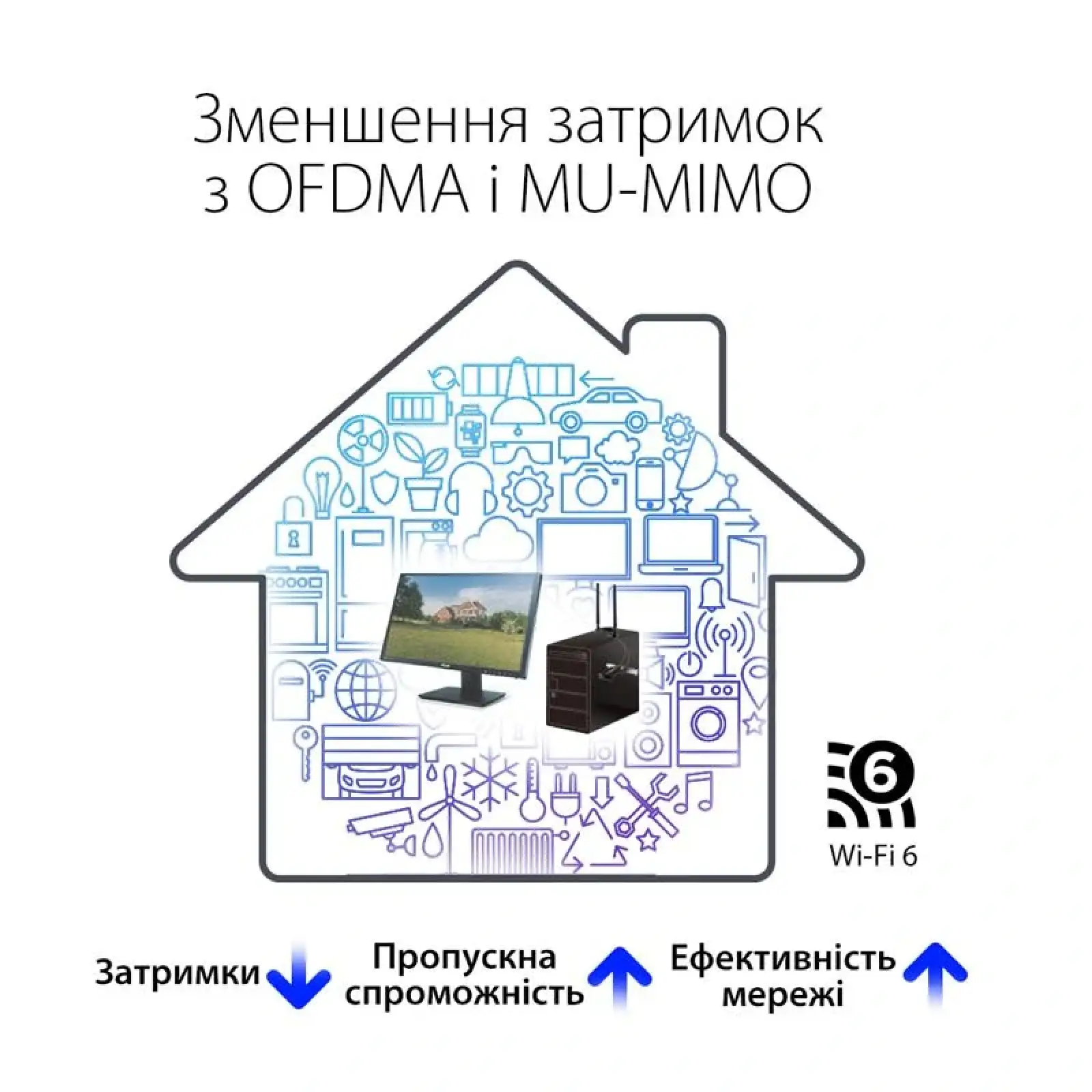 Бездротовий адаптер Asus PCE-AX58BT (AX3000, WiFi6, WPA3, Bluetooth 5.0, MU-MIMO, OFDMA, 2 зовнішні антени) UA