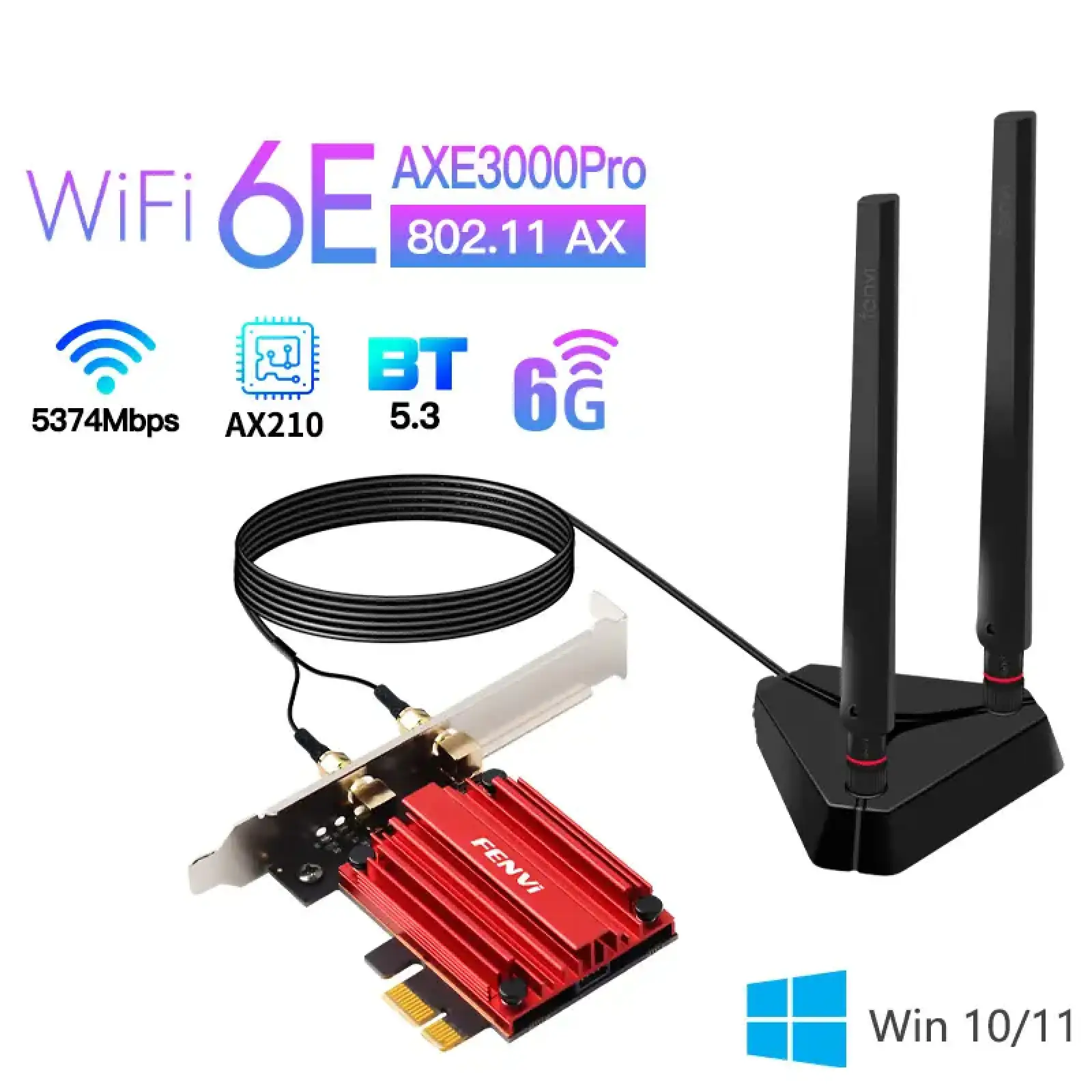 Бездротовий адаптер Fenvi PCE-AXE3000Pro (Intel AX210) UA