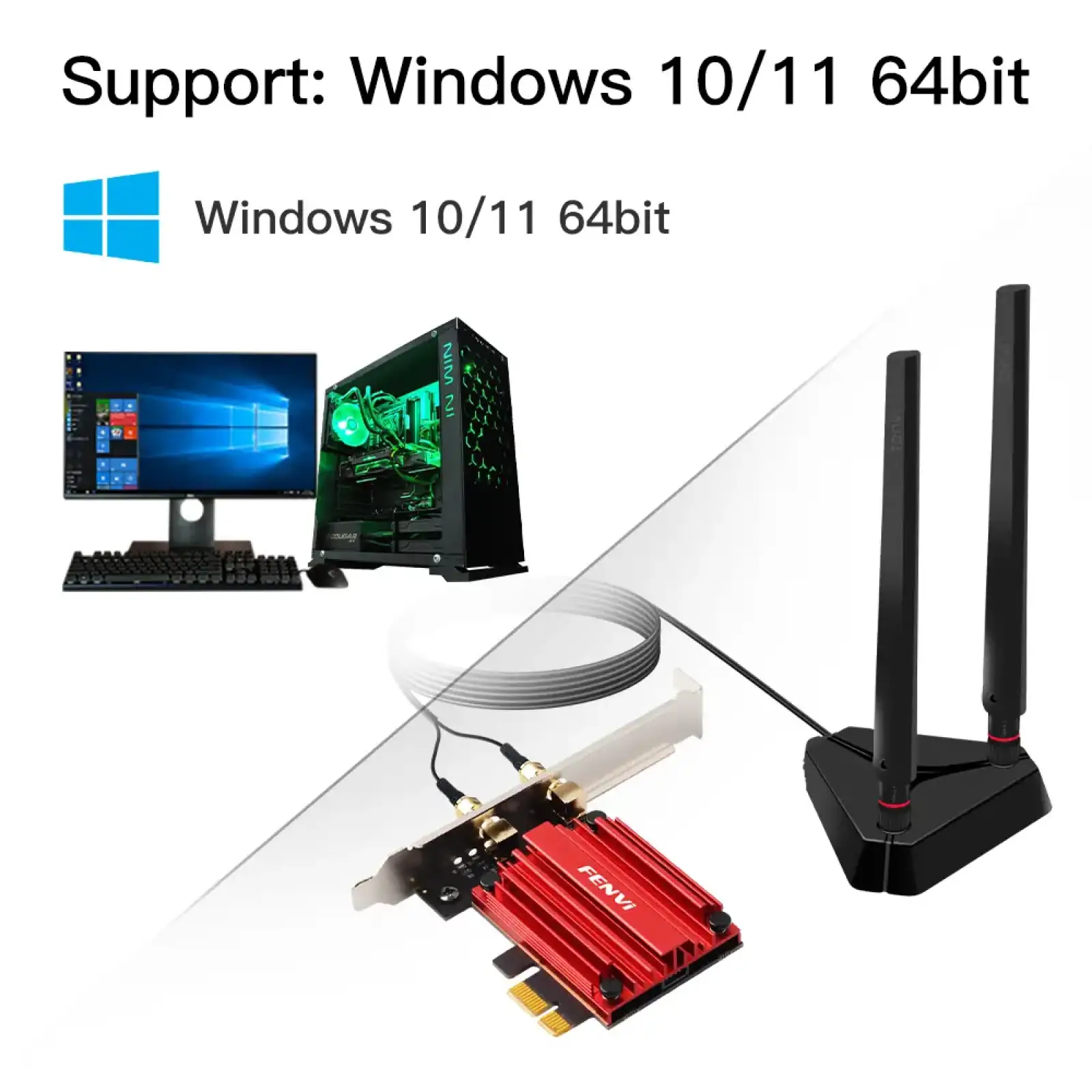 Бездротовий адаптер Fenvi PCE-AXE3000Pro (Intel AX210) UA