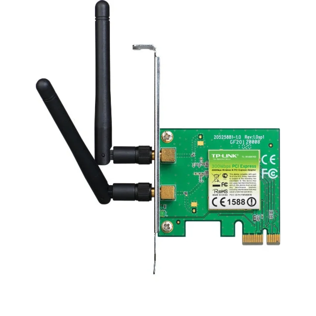 Бездротовий адаптер TP-Link TL-WN881ND (300Mbps, PCI-E, 2 знімні антени) UA