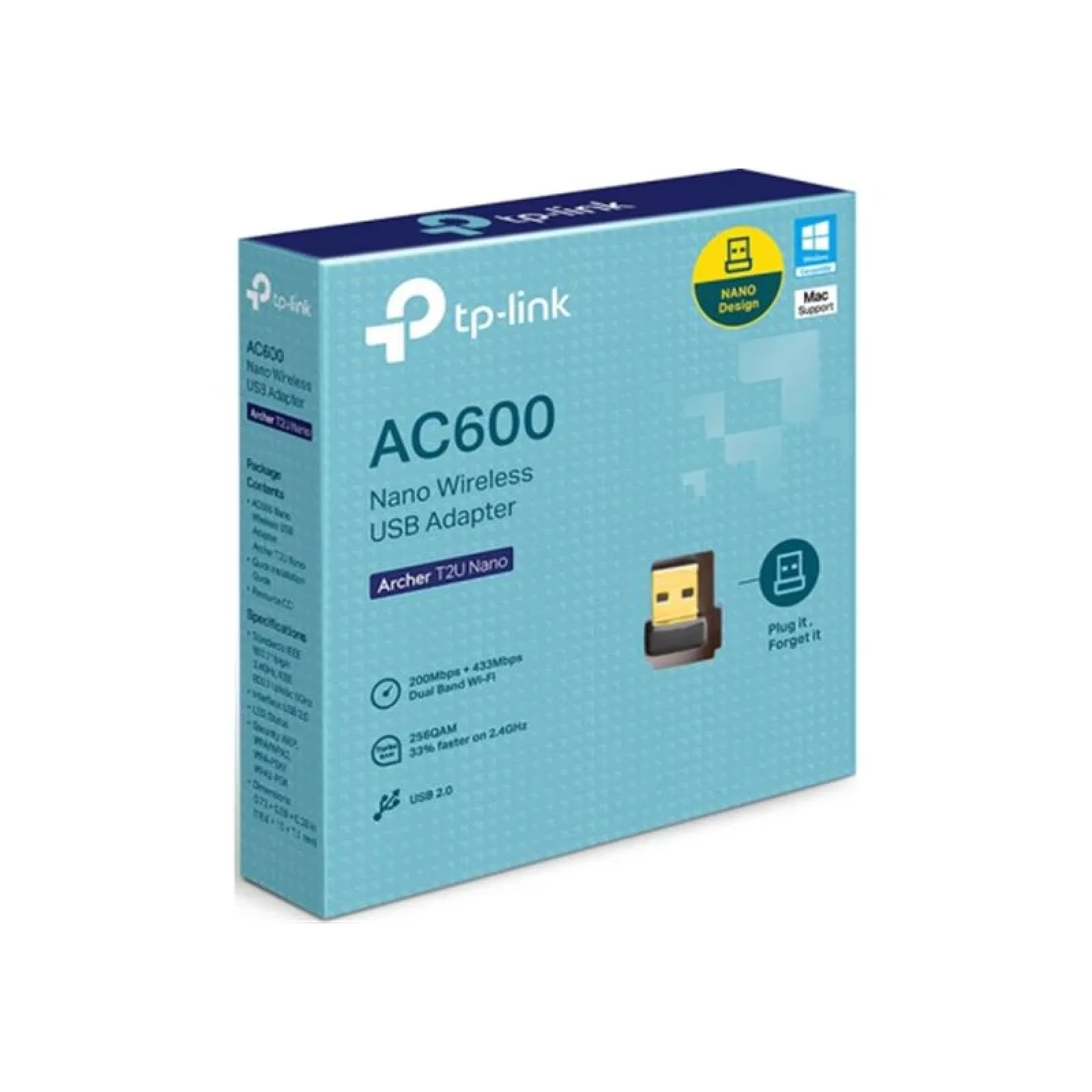 Бездротовий адаптер TP-Link Archer T2U Nano (AC600, mini) UA