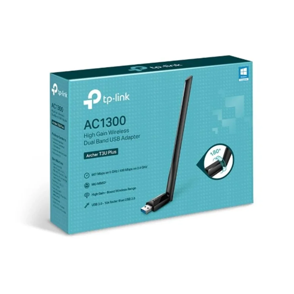 Бездротовий адаптер TP-Link Archer T3U Plus (AC1300, USB 3.0, зовнішня антена) UA