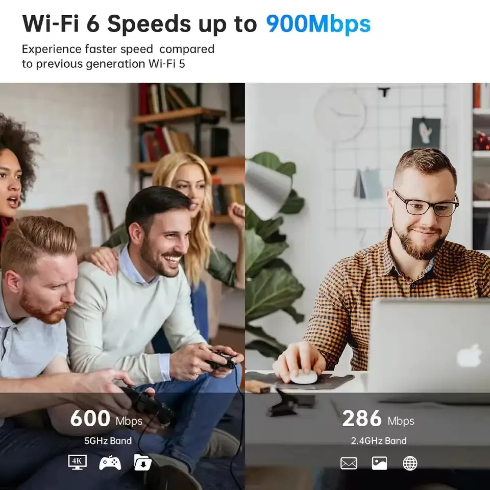 Беспроводной адаптер Fenvi FU-AX900ВT Wi-Fi 6, Bluetooth 5.3 Dual Band 2.4G 5G UA