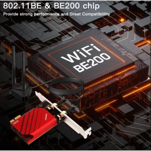 Беспроводной адаптер Fenvi FV-BE8800Pro Wi-Fi 7, Bluetooth 5.4 Gaming Tri Band 2.4G/5G/6GHz UA