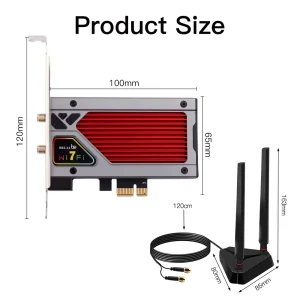 Беспроводной адаптер Fenvi FV-BE8800RGB Wi-Fi 7, Bluetooth 5.4 Gaming Tri Band 2.4G/5G/6GHz UA