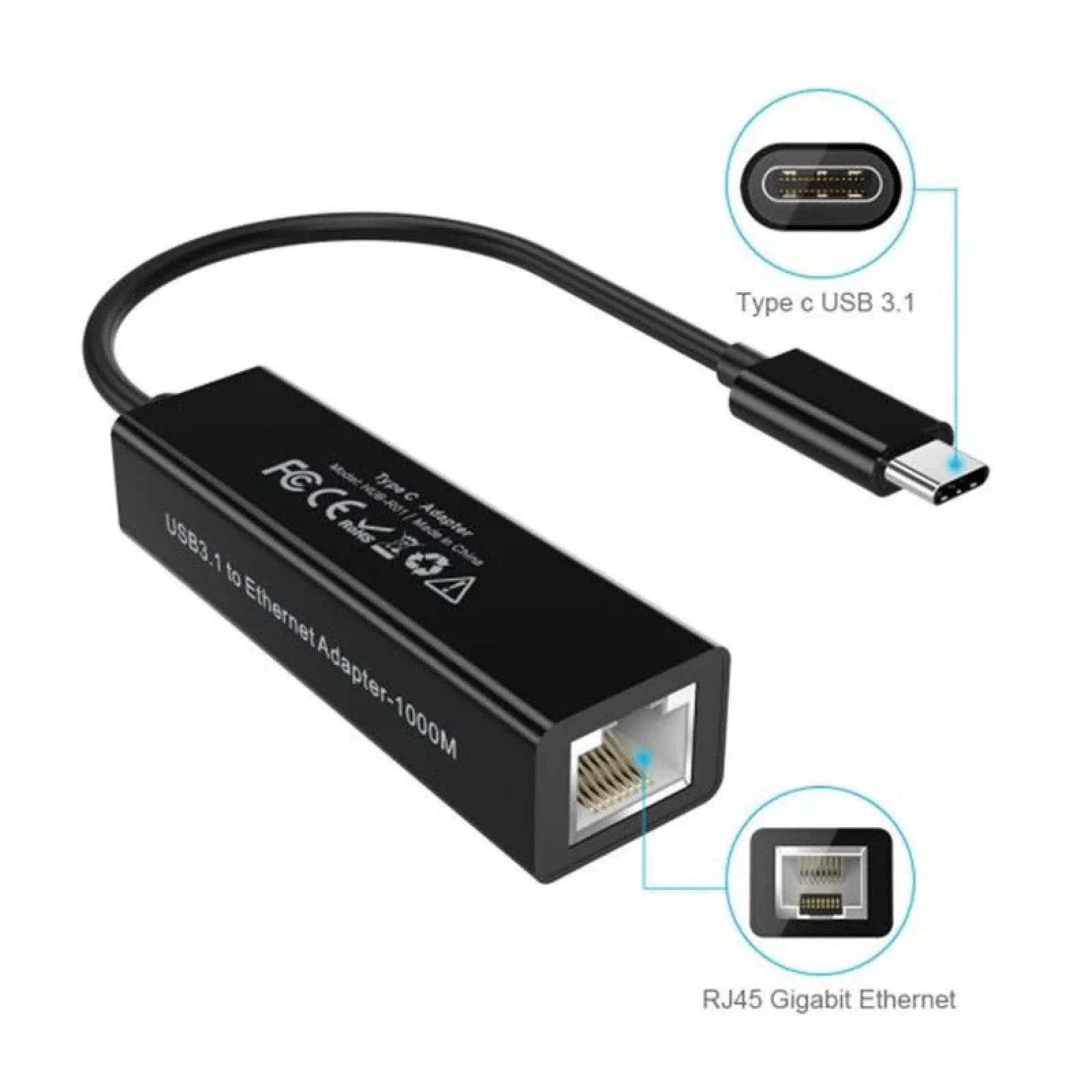 Мережевий адаптер Choetech HUB-R01 USB-C to RJ45 1Gbps UA