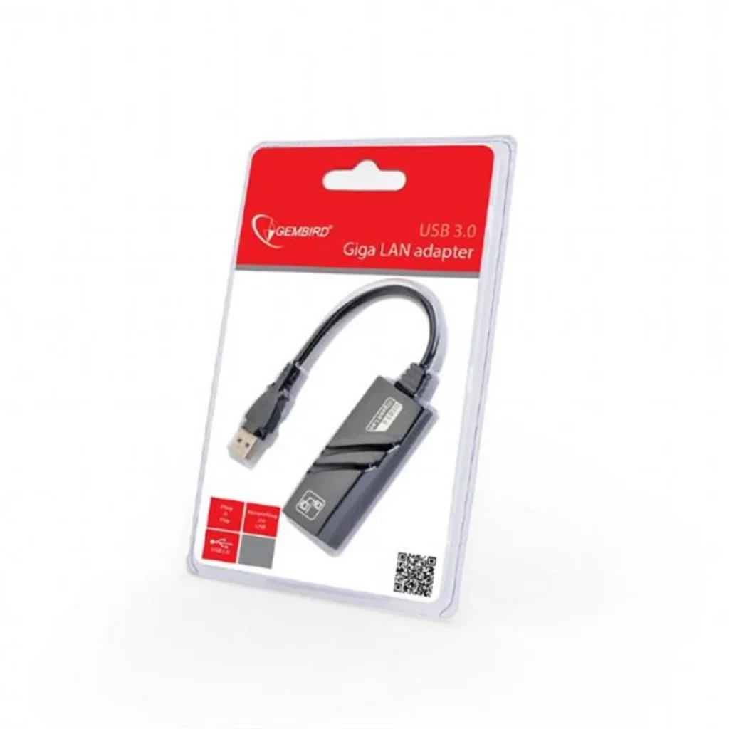 Сетевой адаптер Gembird (NIC-U3-02) USB - Gigabit Ethernet, черный UA