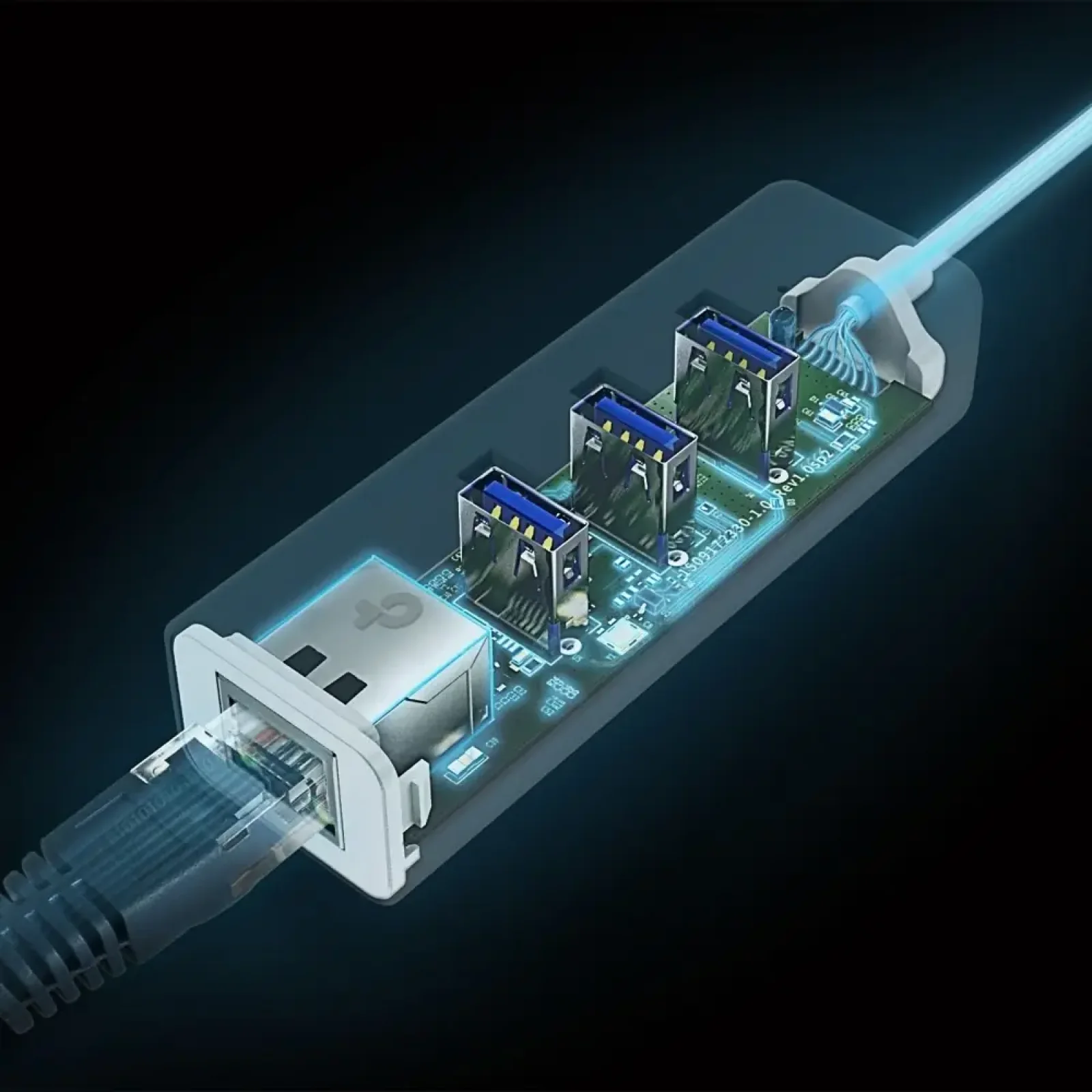 Мережевий адаптер TP-Link UE330C (USB-C 3.0, 10/100/1000Mbps, 3xUSB 3.0 HUB) UA