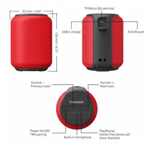Акустична система Tronsmart Element T6 Mini Red (366158) UA