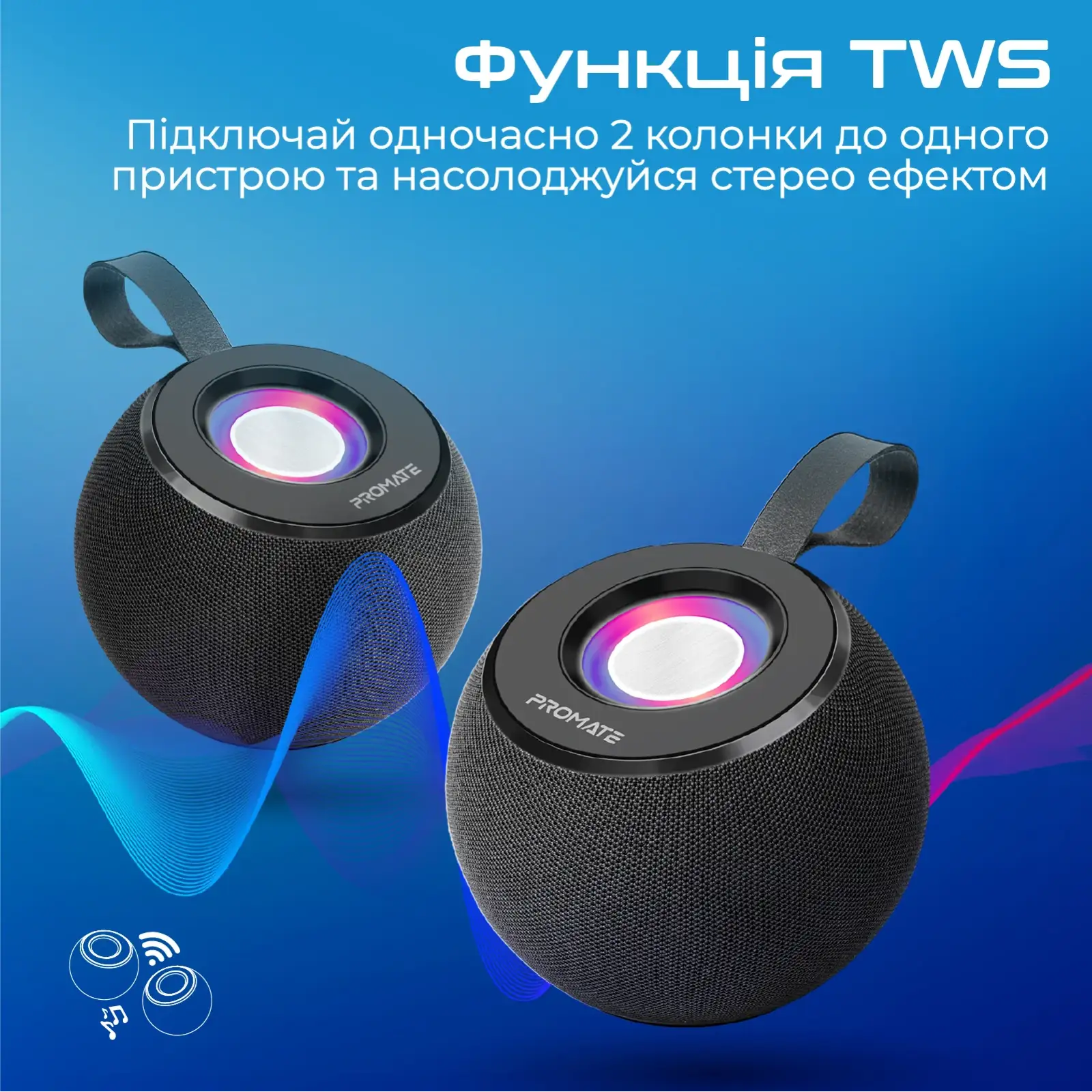 Акустична система Promate Juggler Black, juggler.black UA