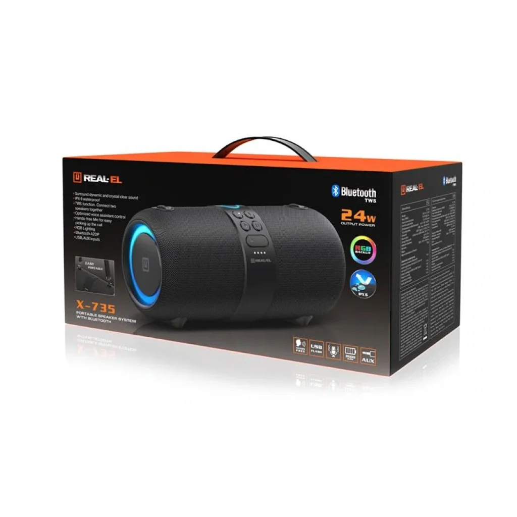 Акустична система REAL-EL X-735 Black, EL121600011 UA
