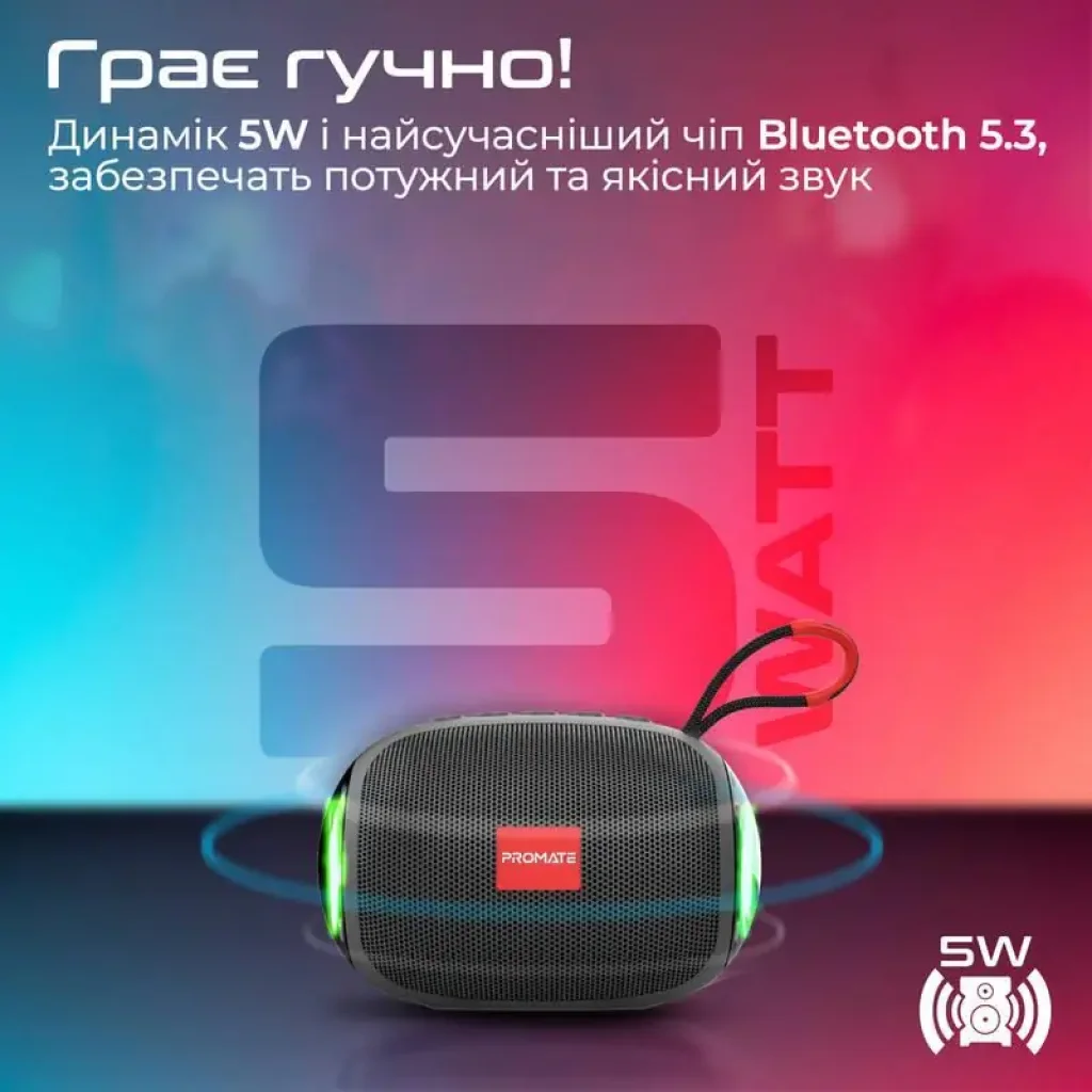 Акустическая система Promate Capsule-3 Black UA
