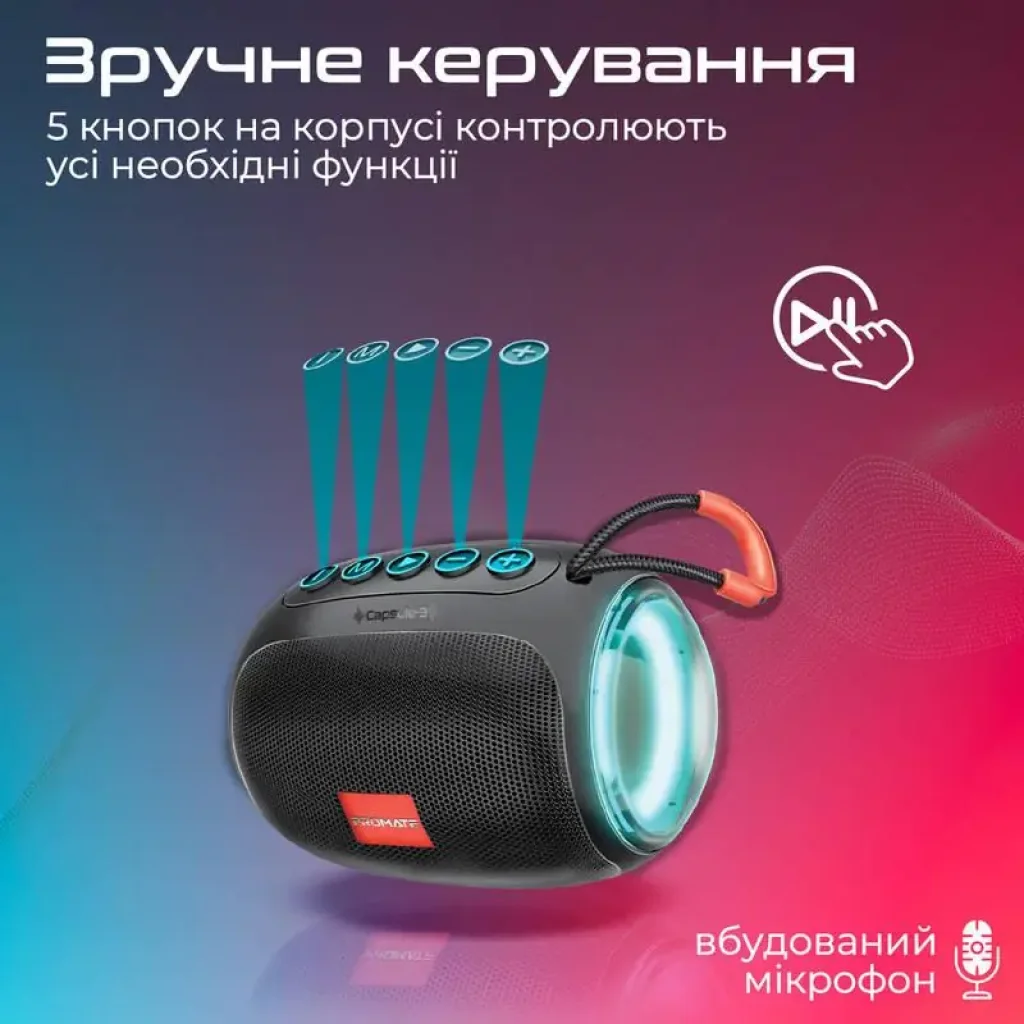 Акустическая система Promate Capsule-3 Black UA