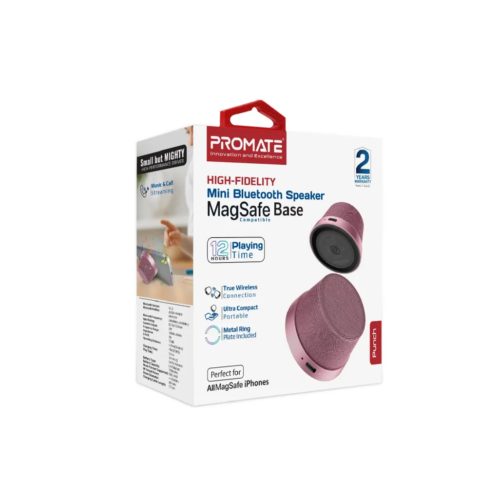 Акустическая система Promate Punch 3W Pink (punch.pink) UA