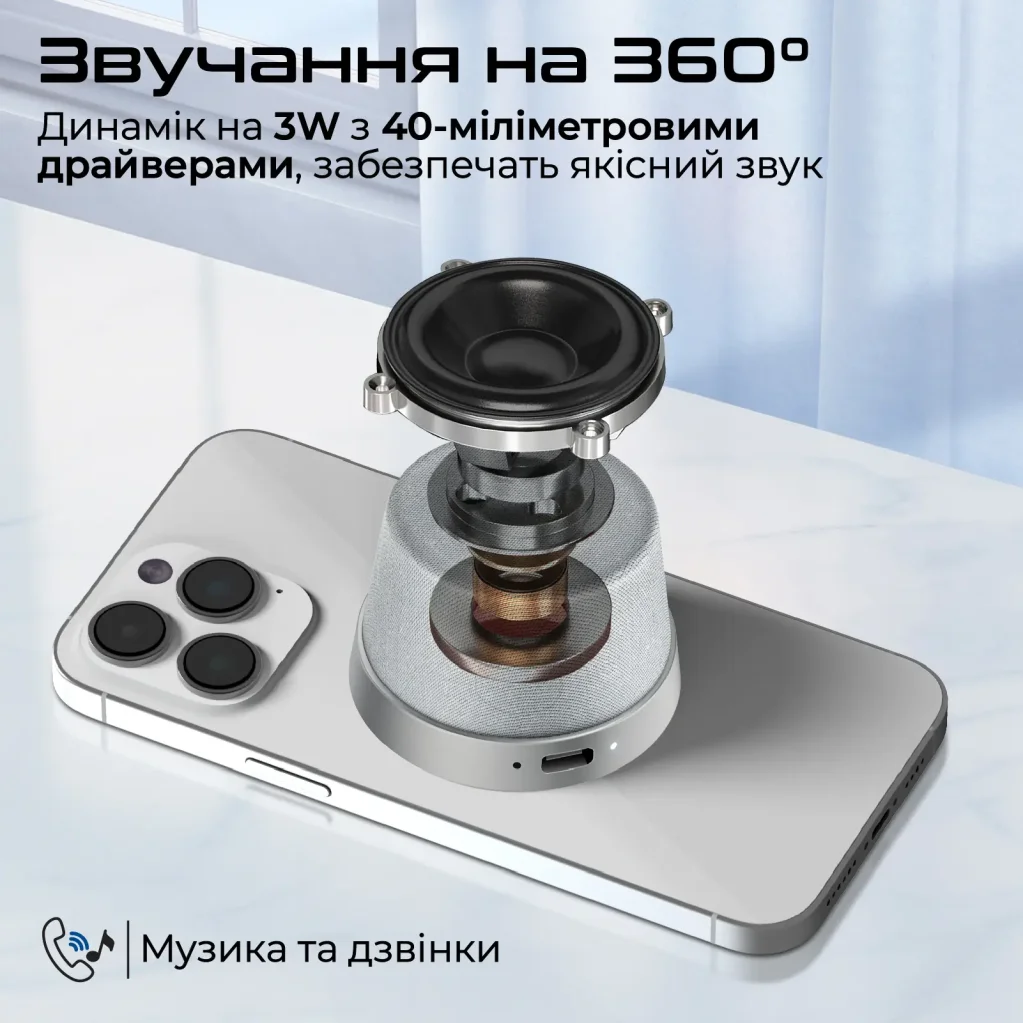 Акустична система Promate Punch 3W Silver (punch.silver) UA