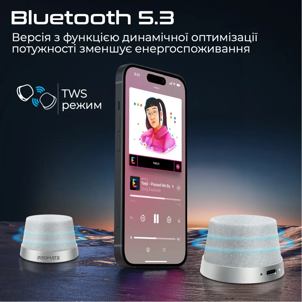 Акустична система Promate Punch 3W Silver (punch.silver) UA