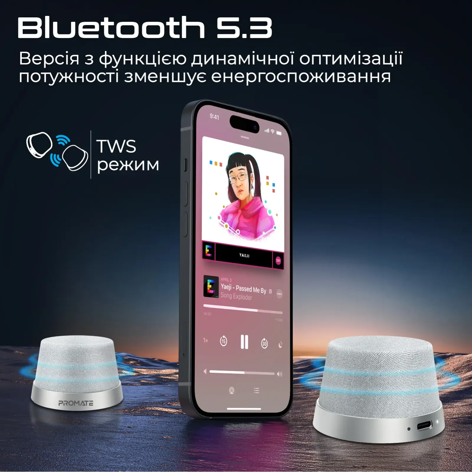 Акустична система Promate Punch 3W Silver (punch.silver) UA