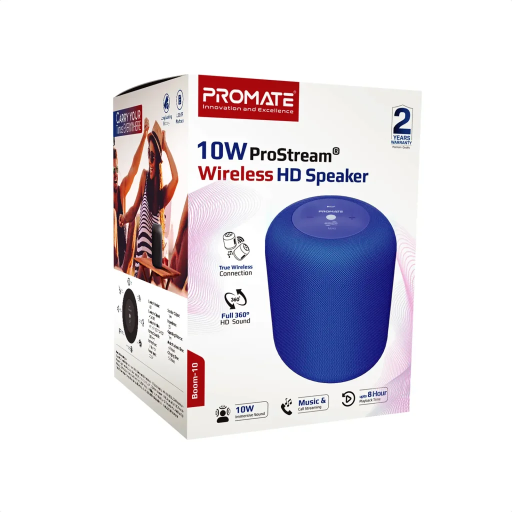 Акустическая система Promate Boom-10 W Blue (boom-10.blue) UA