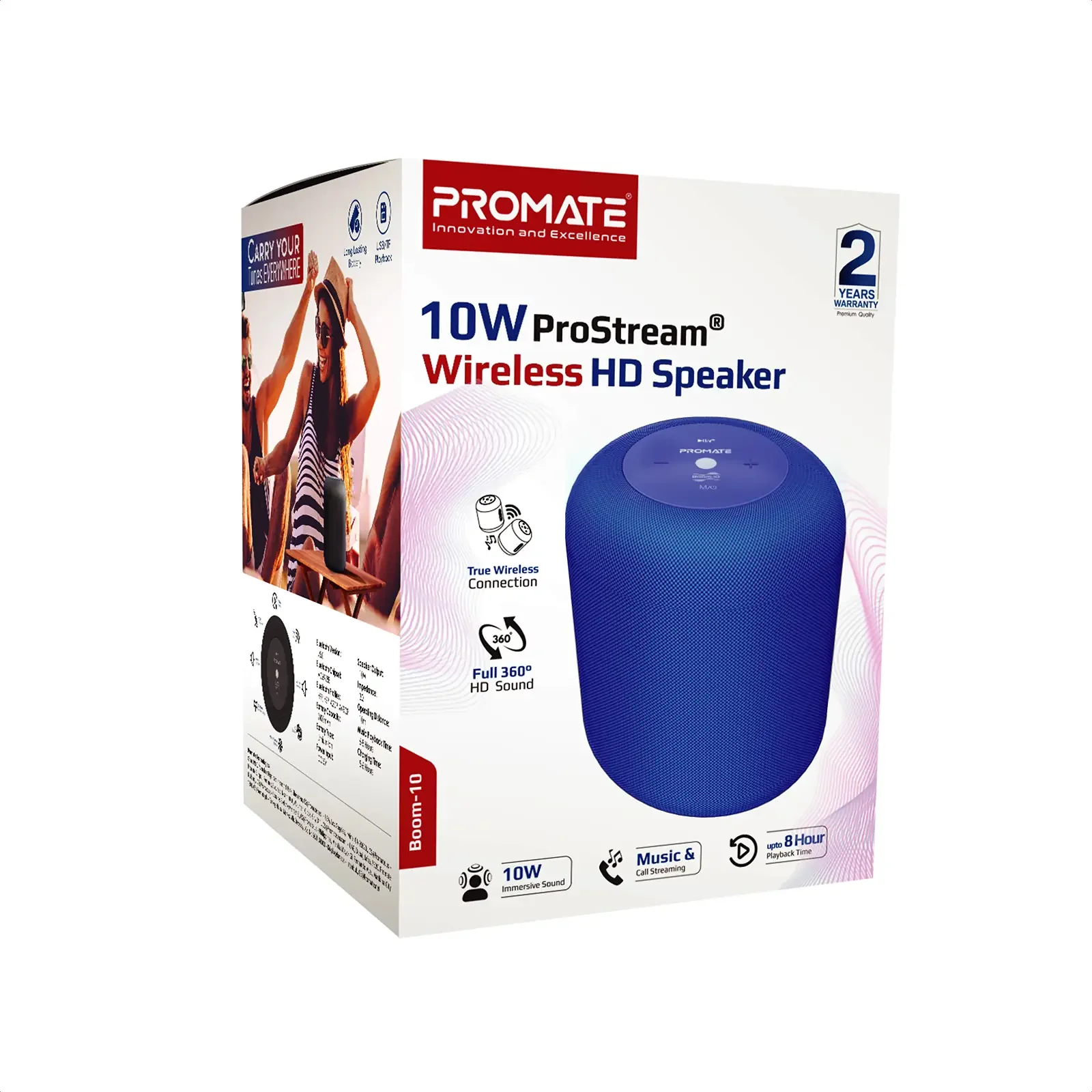 Акустична система Promate Boom-10 W Blue (boom-10.blue) UA