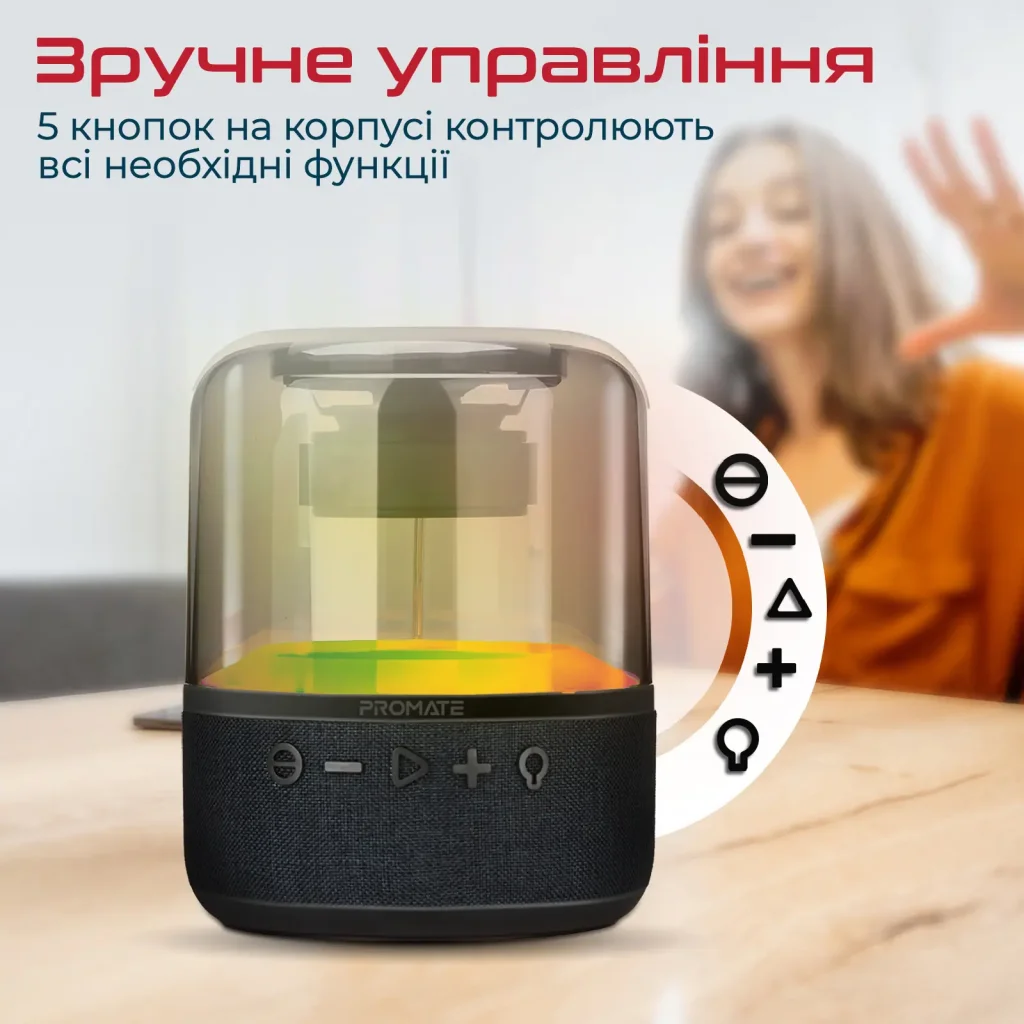 Акустическая система Promate Glitz-L 10W Black (glitz-l.black) UA