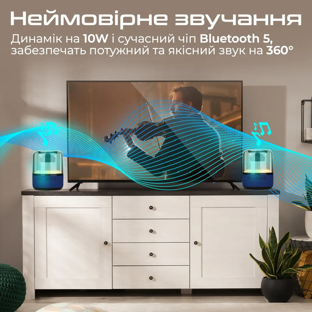 Акустическая система Promate Glitz-L 10W Blue (glitz-l.blue) UA