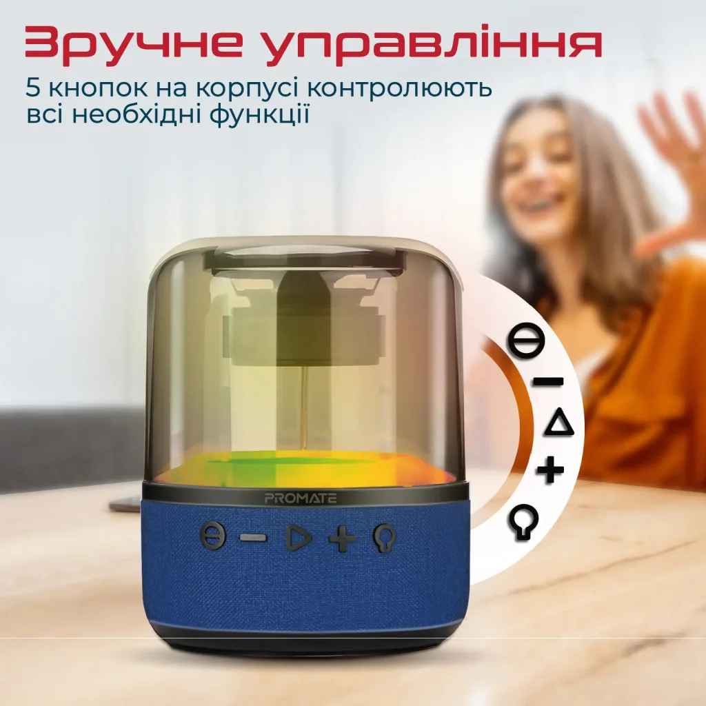 Акустическая система Promate Glitz-L 10W Blue (glitz-l.blue) UA