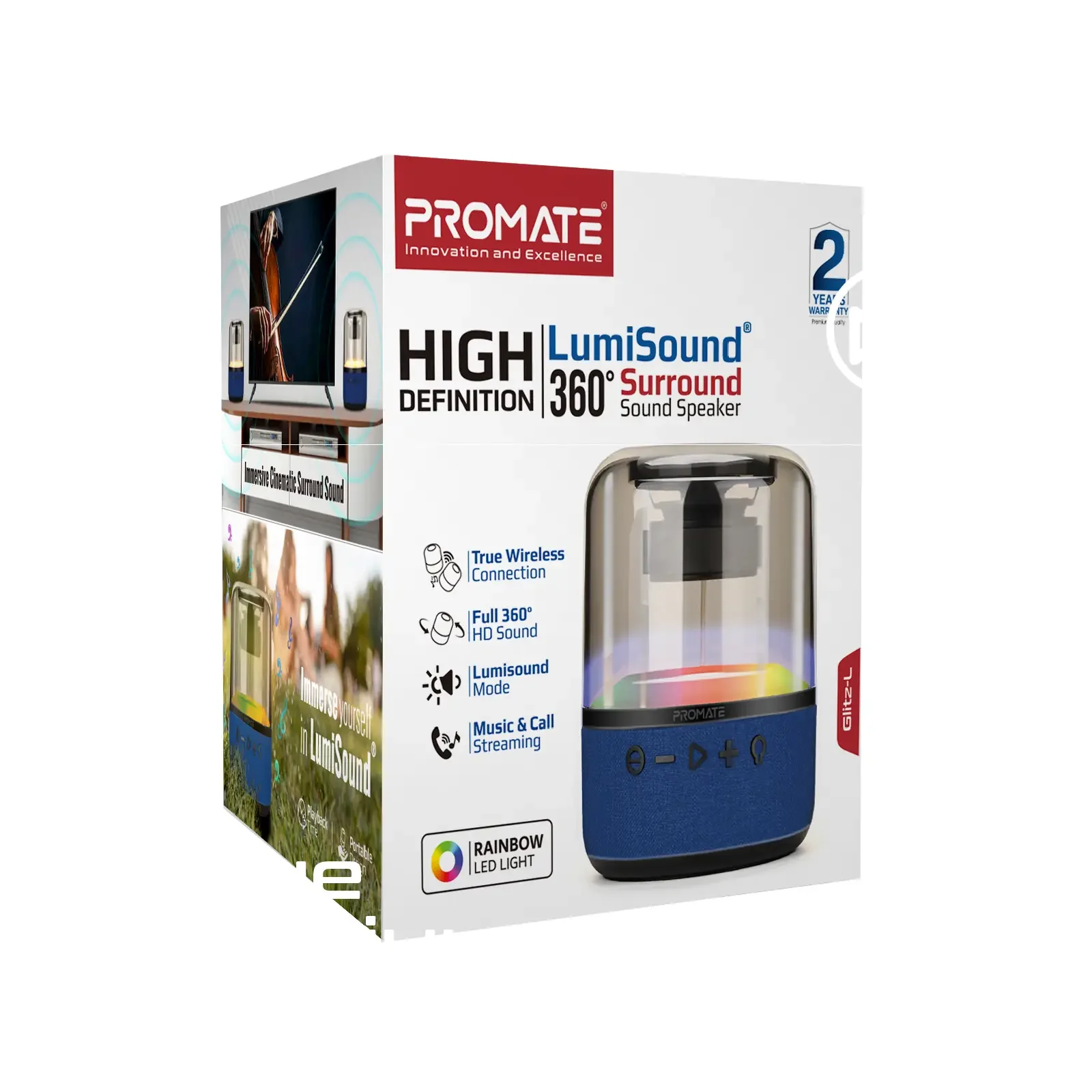 Акустическая система Promate Glitz-L 10W Blue (glitz-l.blue) UA