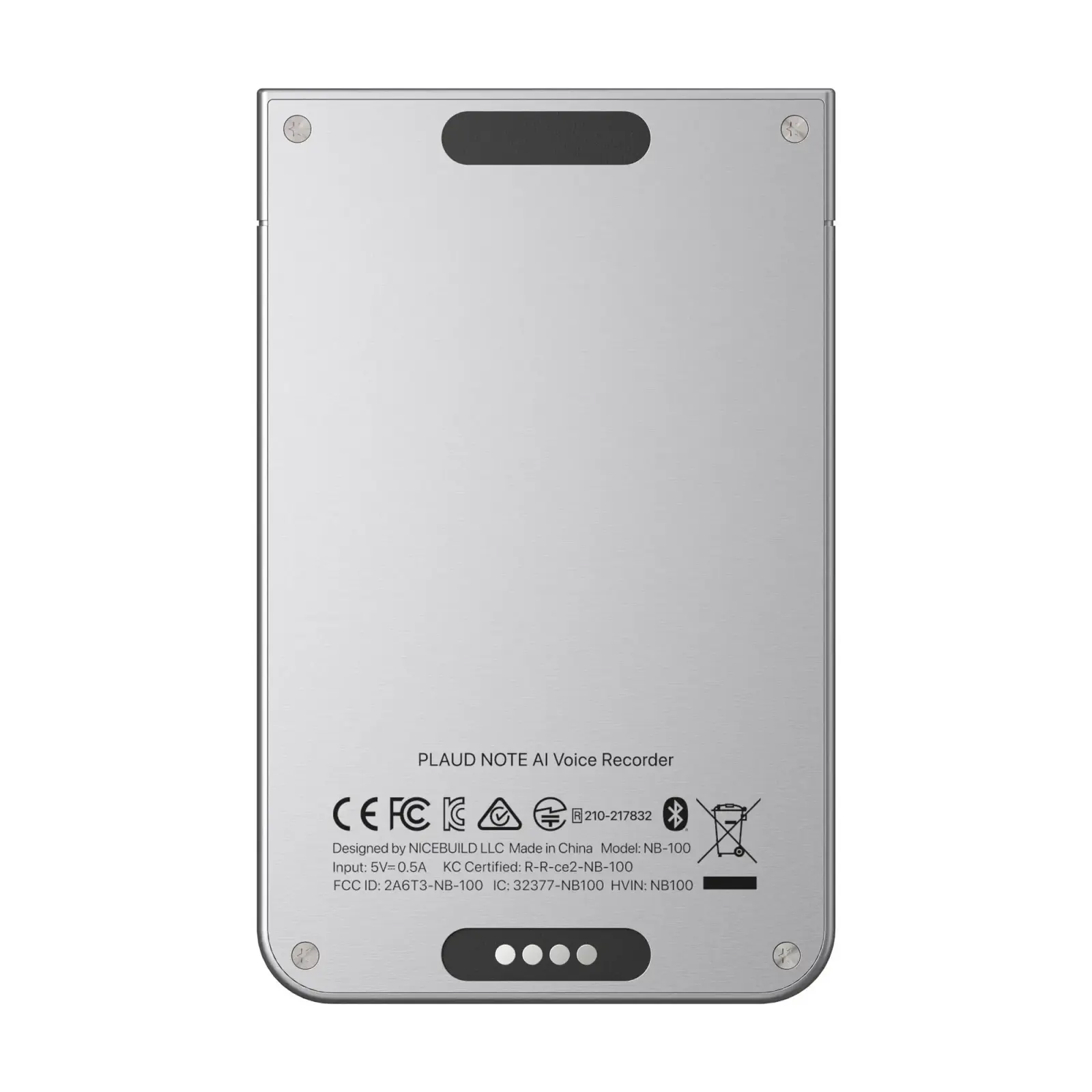 Диктофон Plaud AI Note Silver (NB-100-SI) UA