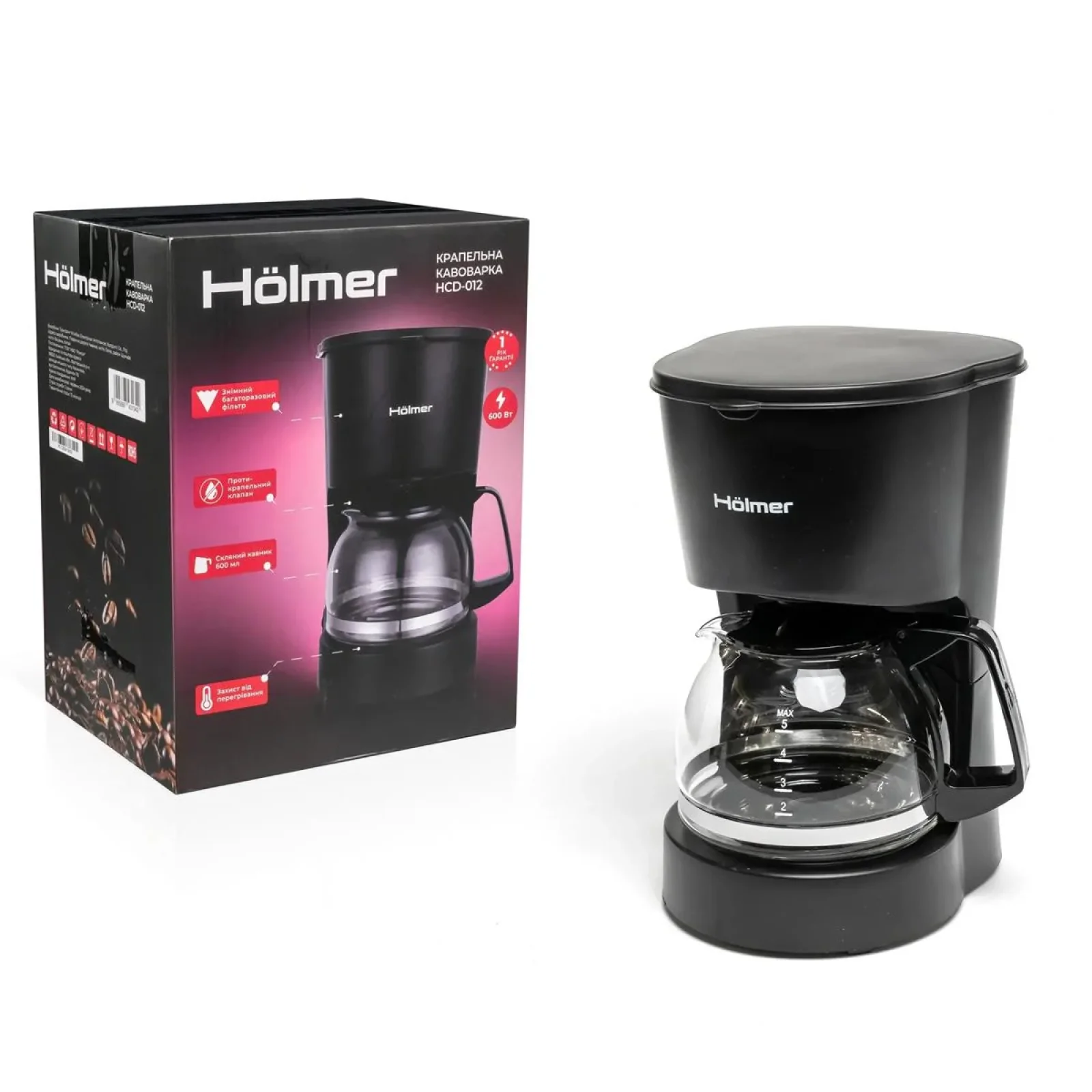 Кофеварка капельная Holmer HCD-012 UA