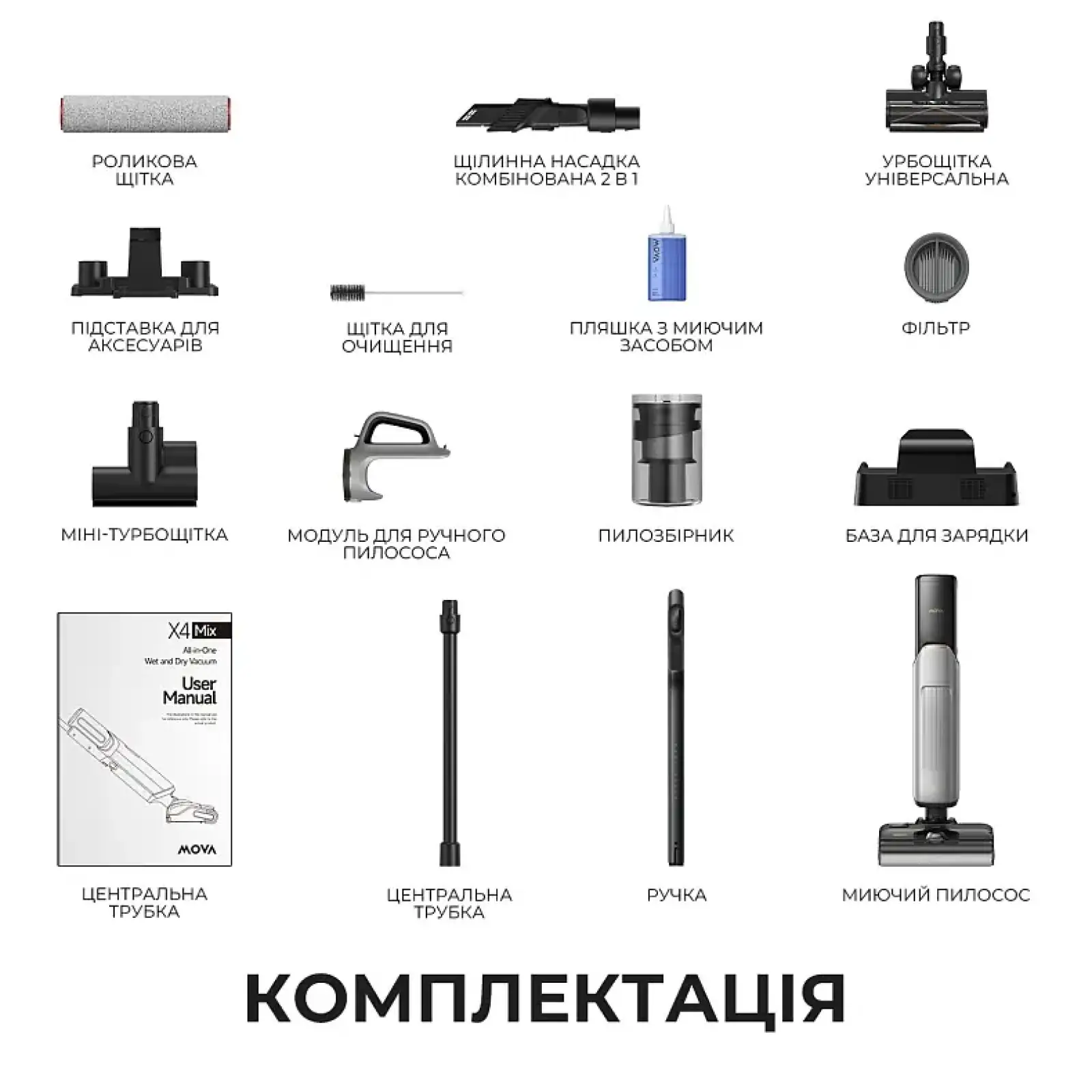 Акумуляторний миючий пилосос Mova X4 Mix (HMV17A) UA