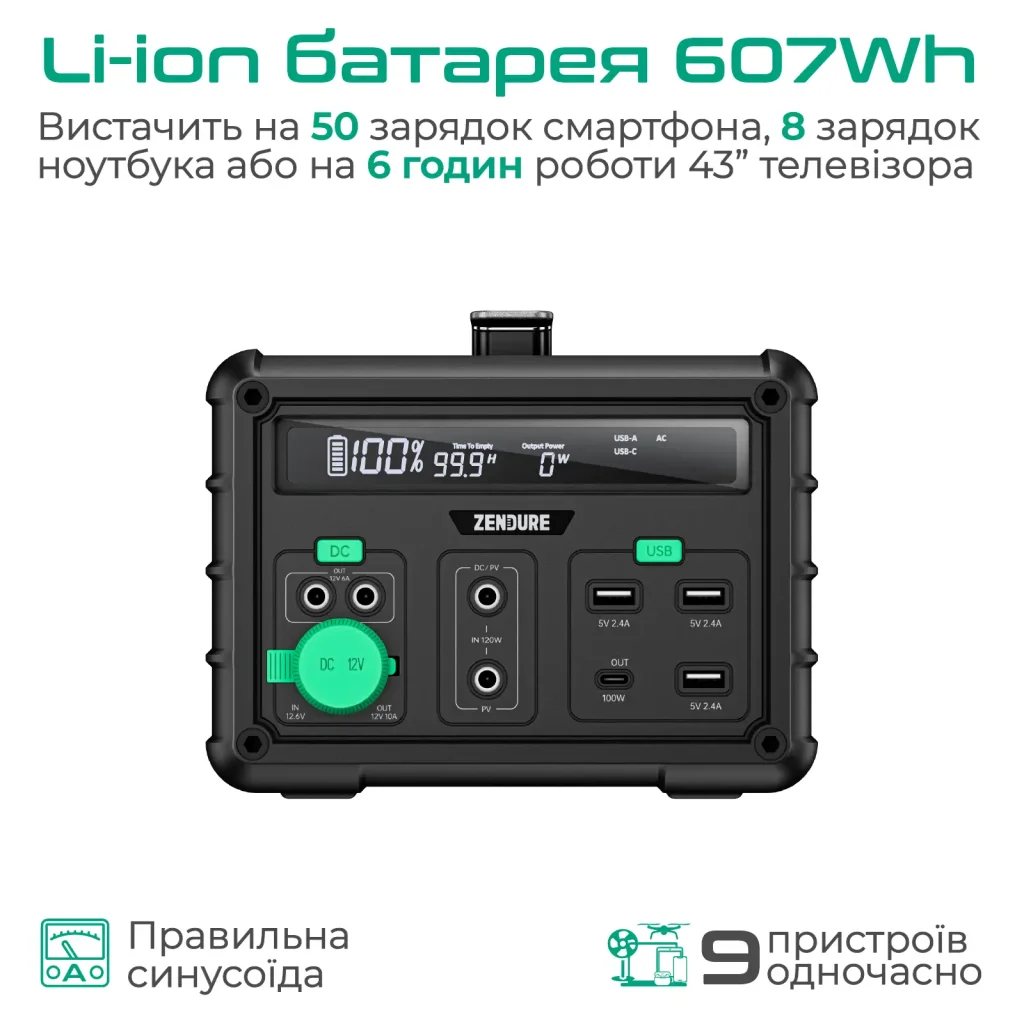 Зарядная станция Zendure 607Wh (ZDSB600M-gy-eu) UA