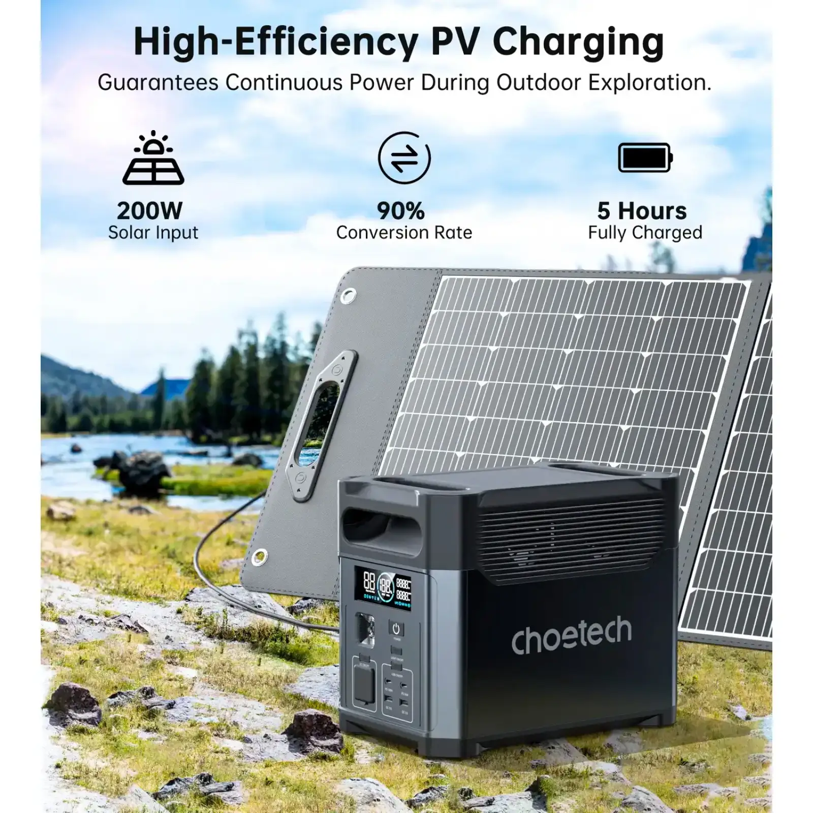 Зарядна станція Choetech BS061 1024Wh, 1200W (BS061-EU-GY) UA