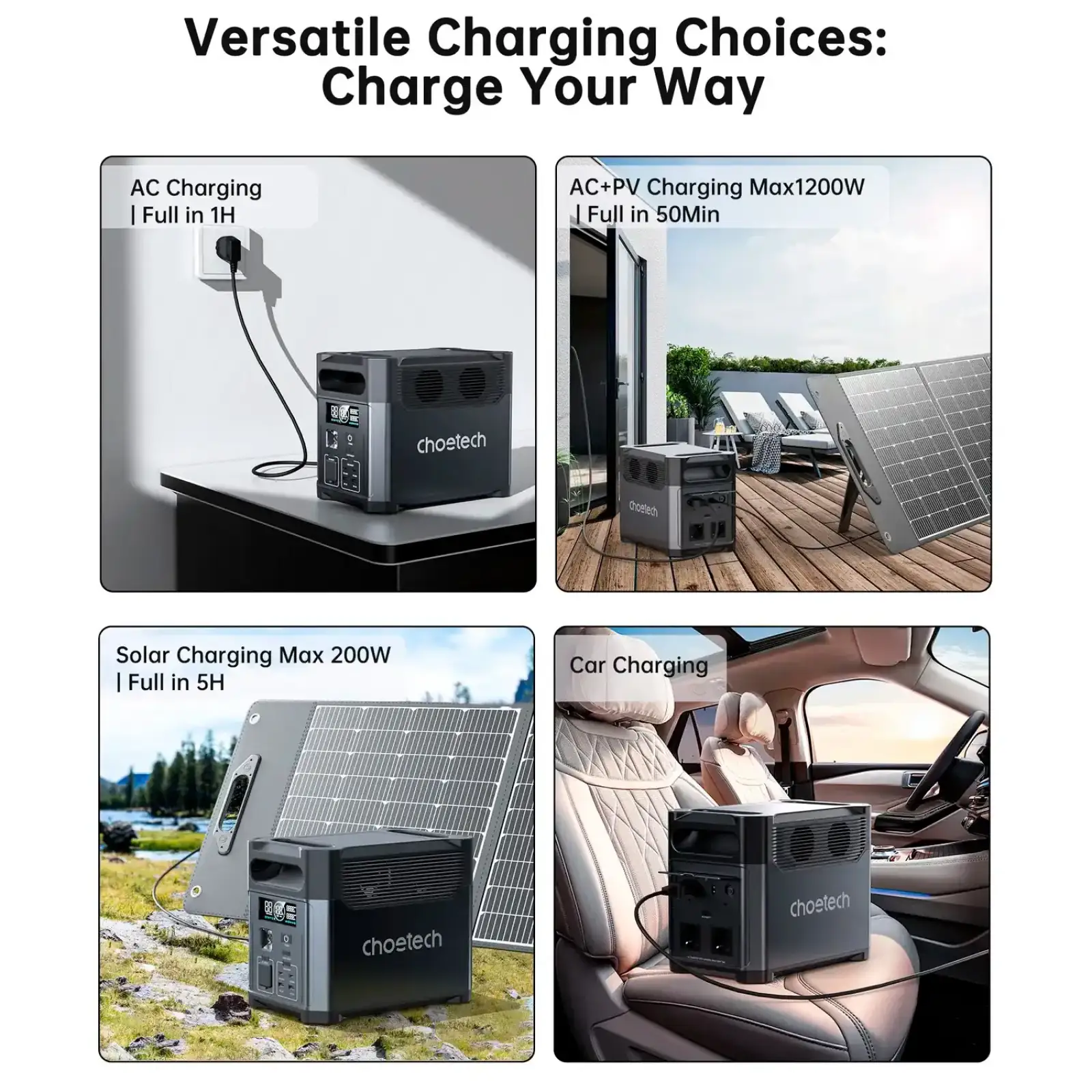 Зарядна станція Choetech BS061 1024Wh, 1200W (BS061-EU-GY) UA