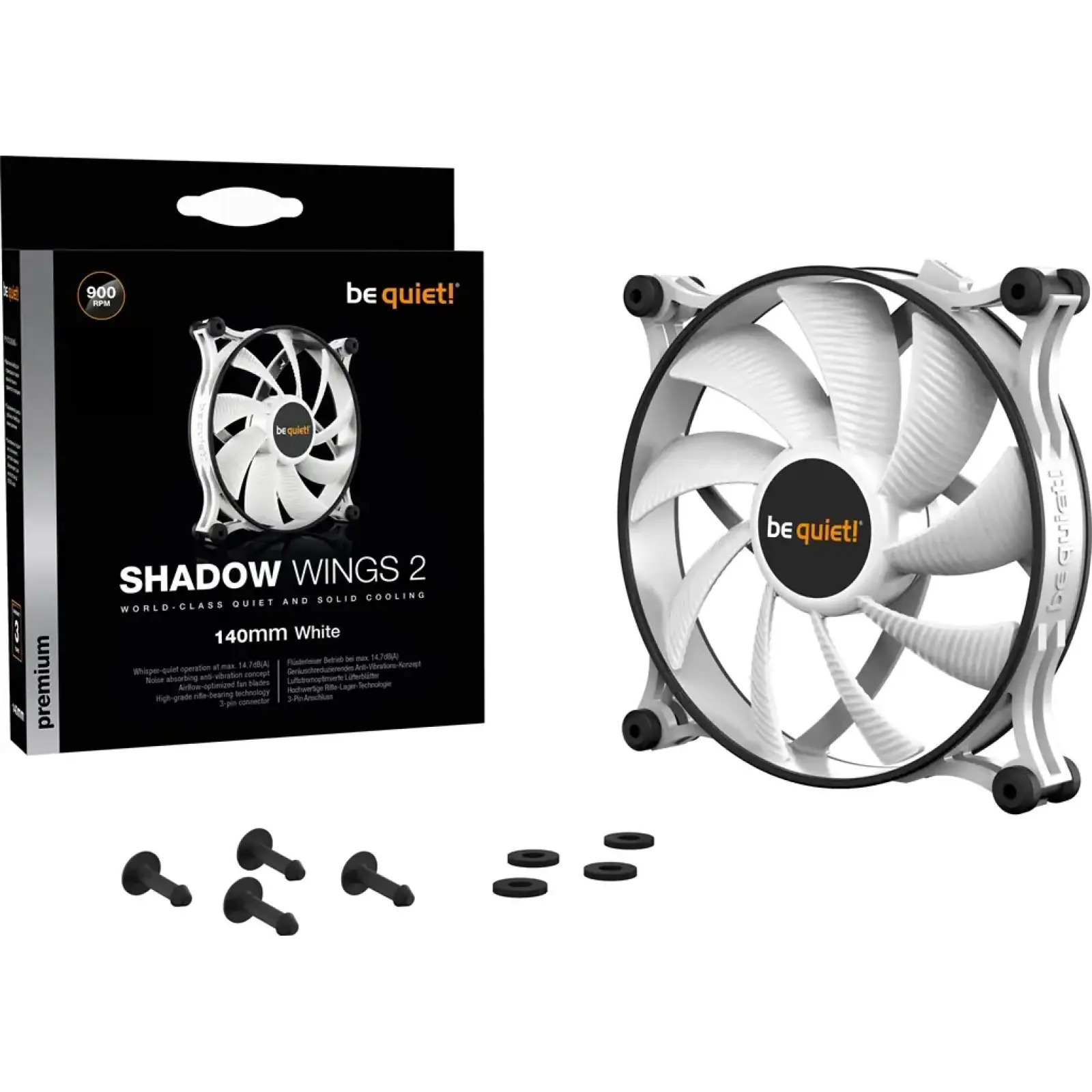 Вентилятор be quiet! Shadow Wings 2 140mm White (BL090) UA