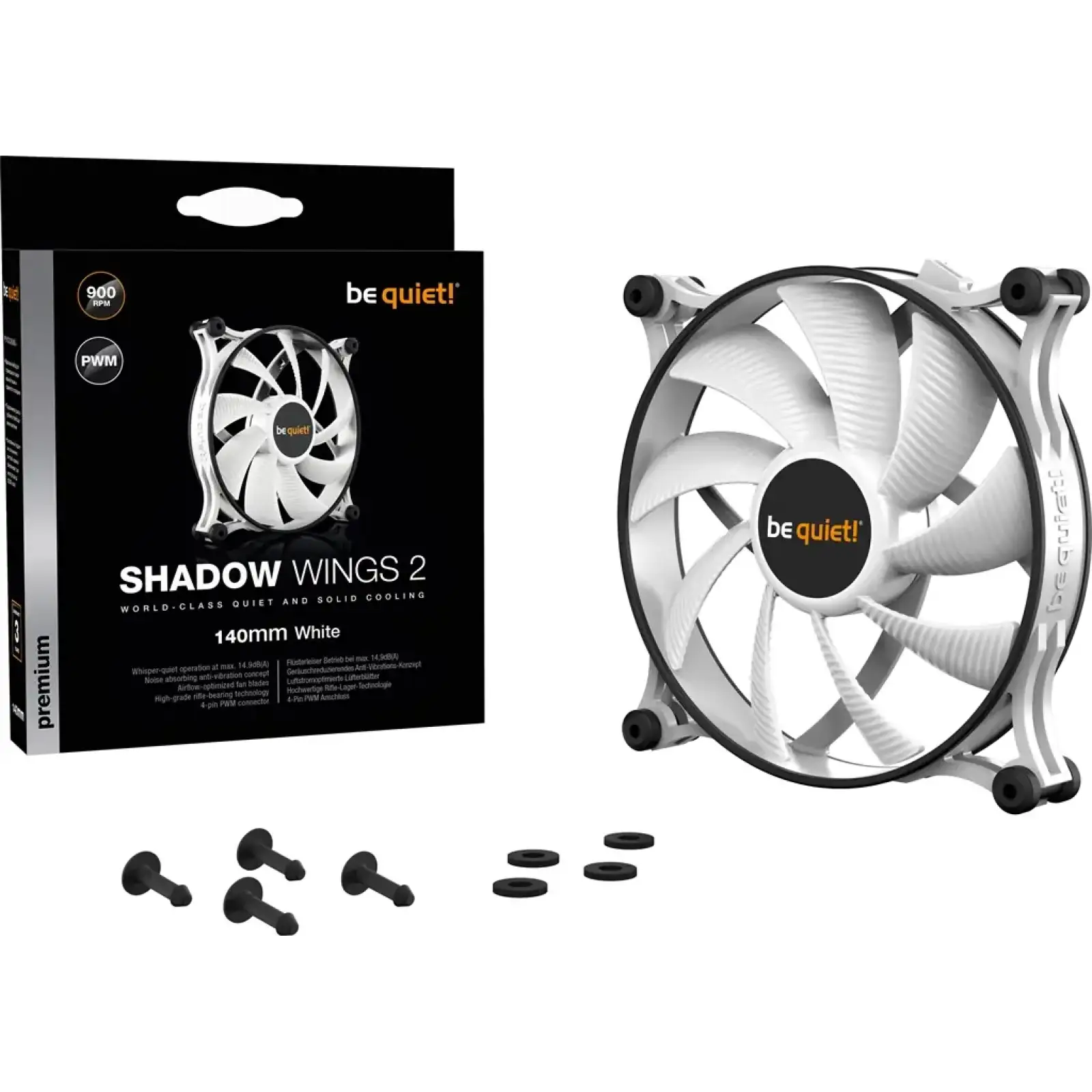 Вентилятор be quiet! Shadow Wings 2 140mm PWM White (BL091) UA